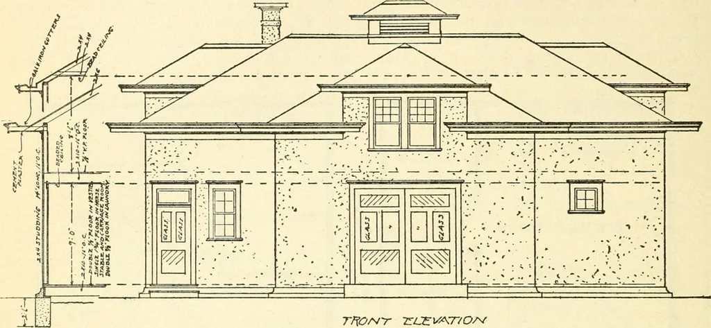 An illustration from Radford's combined house and barn plan book, 1908, leaf 225