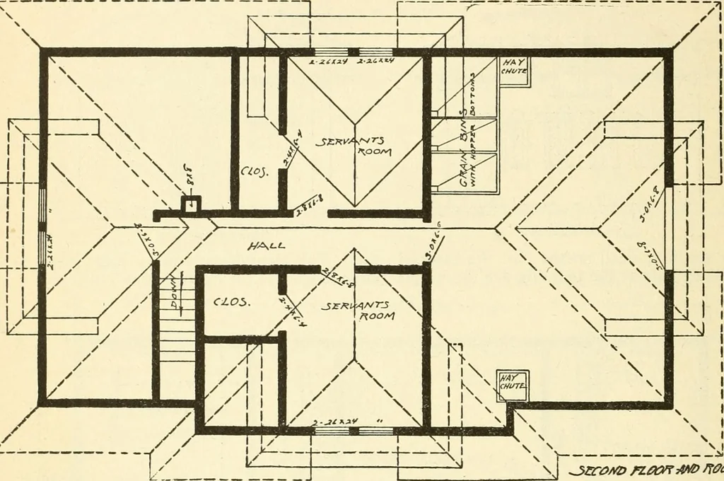 An illustration from Radford's combined house and barn plan book, 1908, leaf 227
