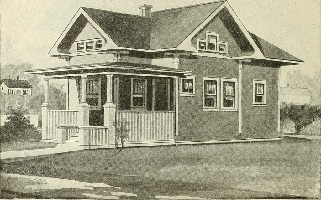 An illustration from Radford's combined house and barn plan book, 1908, leaf 23