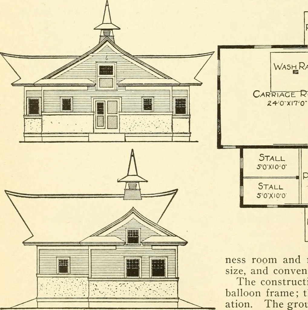 An illustration from Radford's combined house and barn plan book, 1908, leaf 233