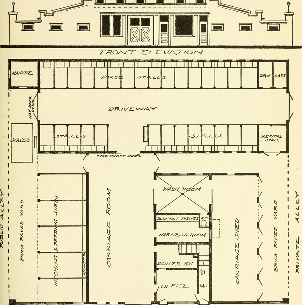 An illustration from Radford's combined house and barn plan book, 1908, leaf 236