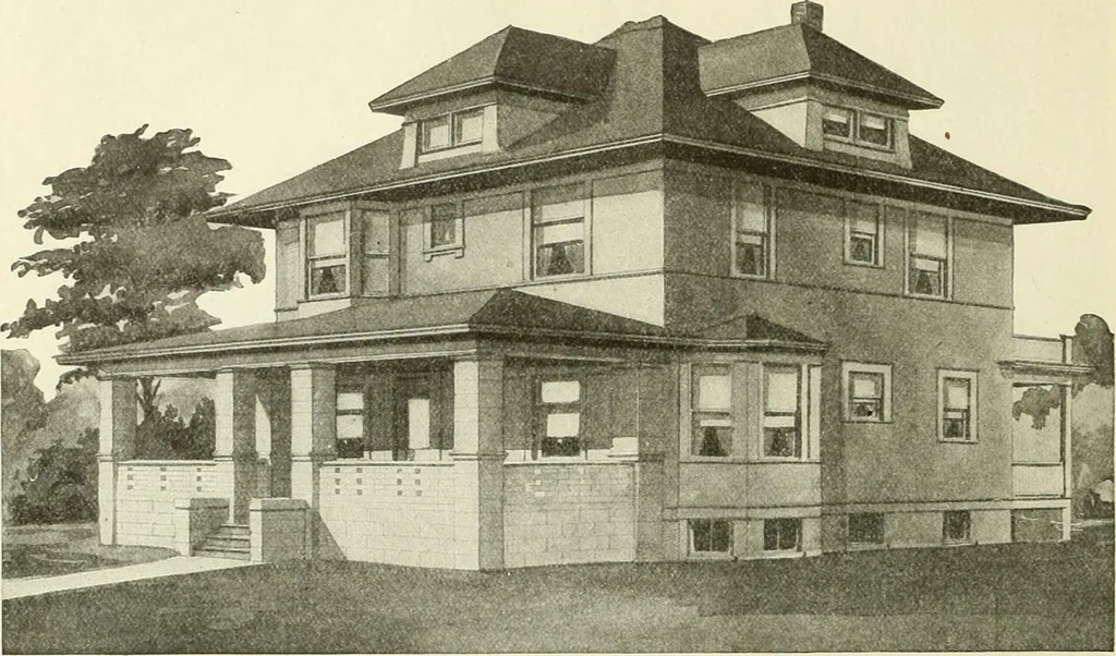 An illustration from Radford's combined house and barn plan book, 1908, leaf 25