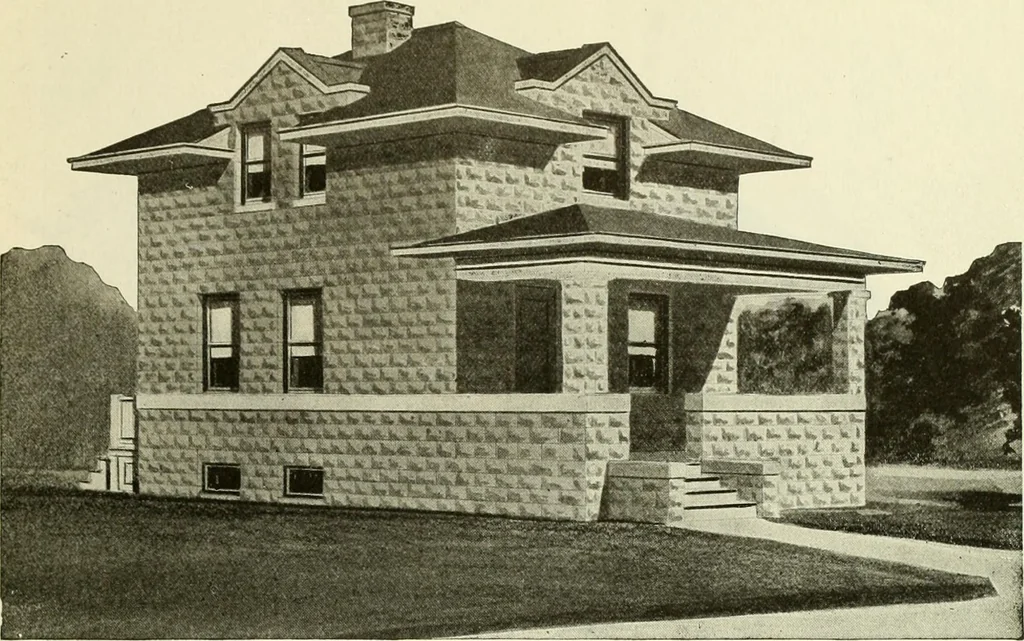 An illustration from Radford's combined house and barn plan book, 1908, leaf 26