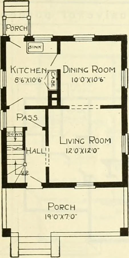 An illustration from Radford's combined house and barn plan book, 1908, leaf 26