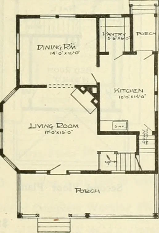 An illustration from Radford's combined house and barn plan book, 1908, leaf 28