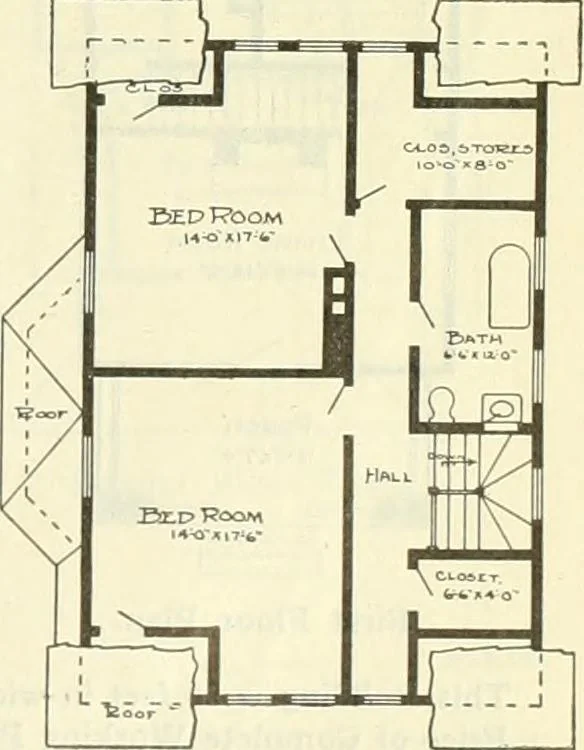 An illustration from Radford's combined house and barn plan book, 1908, leaf 28