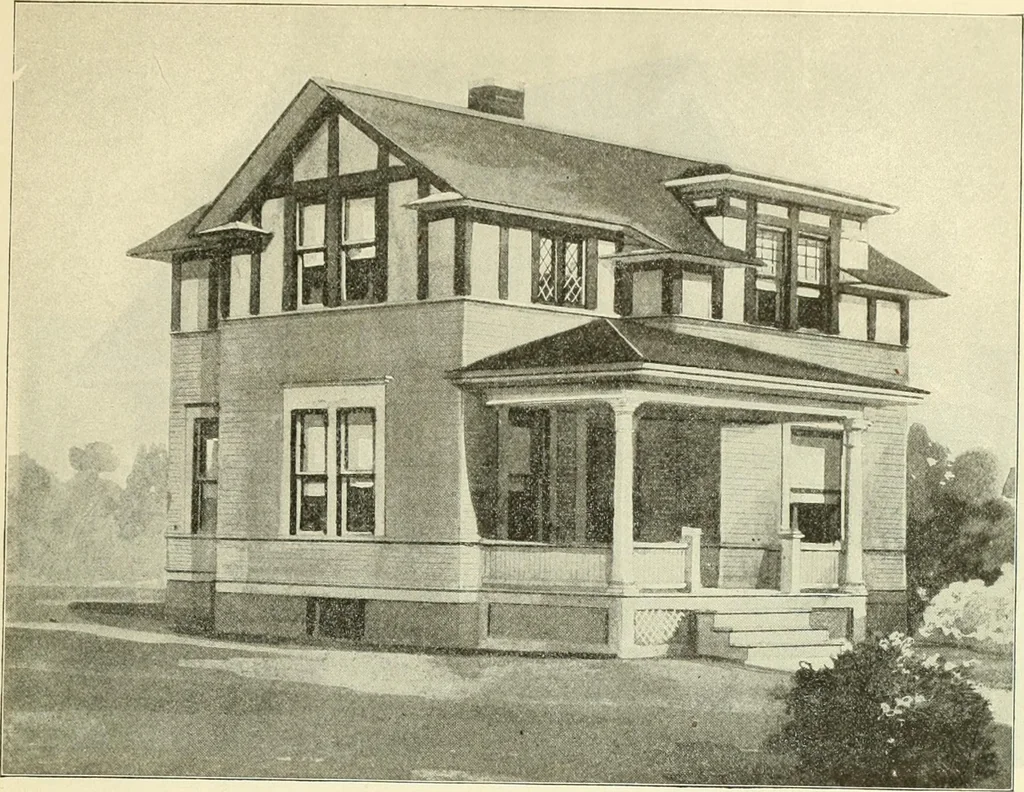 An illustration from Radford's combined house and barn plan book, 1908, leaf 32