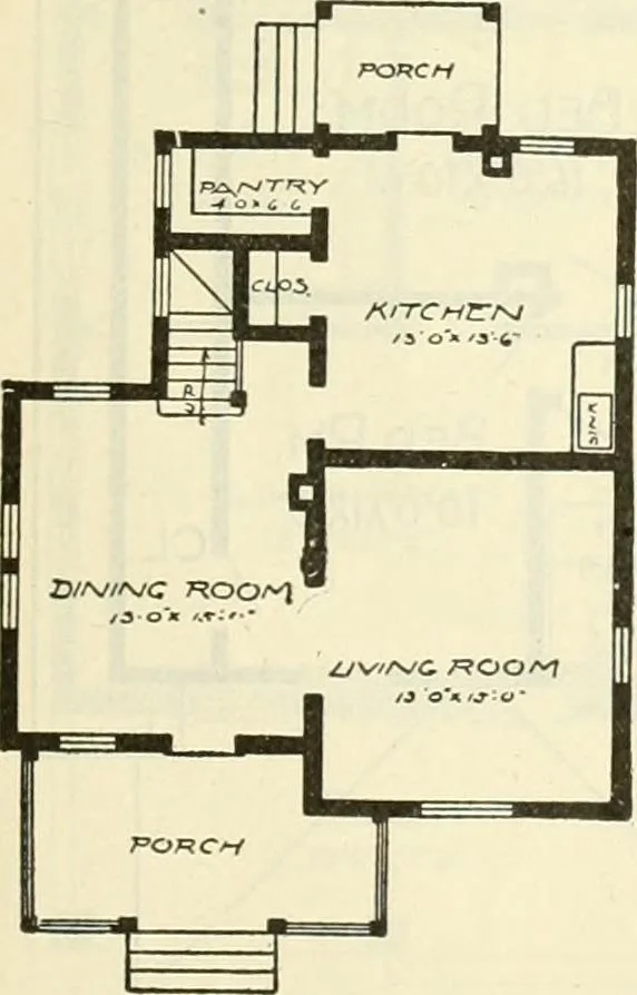 An illustration from Radford's combined house and barn plan book, 1908, leaf 32