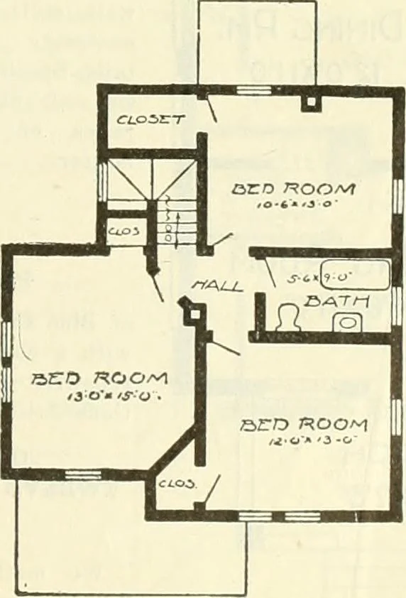 An illustration from Radford's combined house and barn plan book, 1908, leaf 32