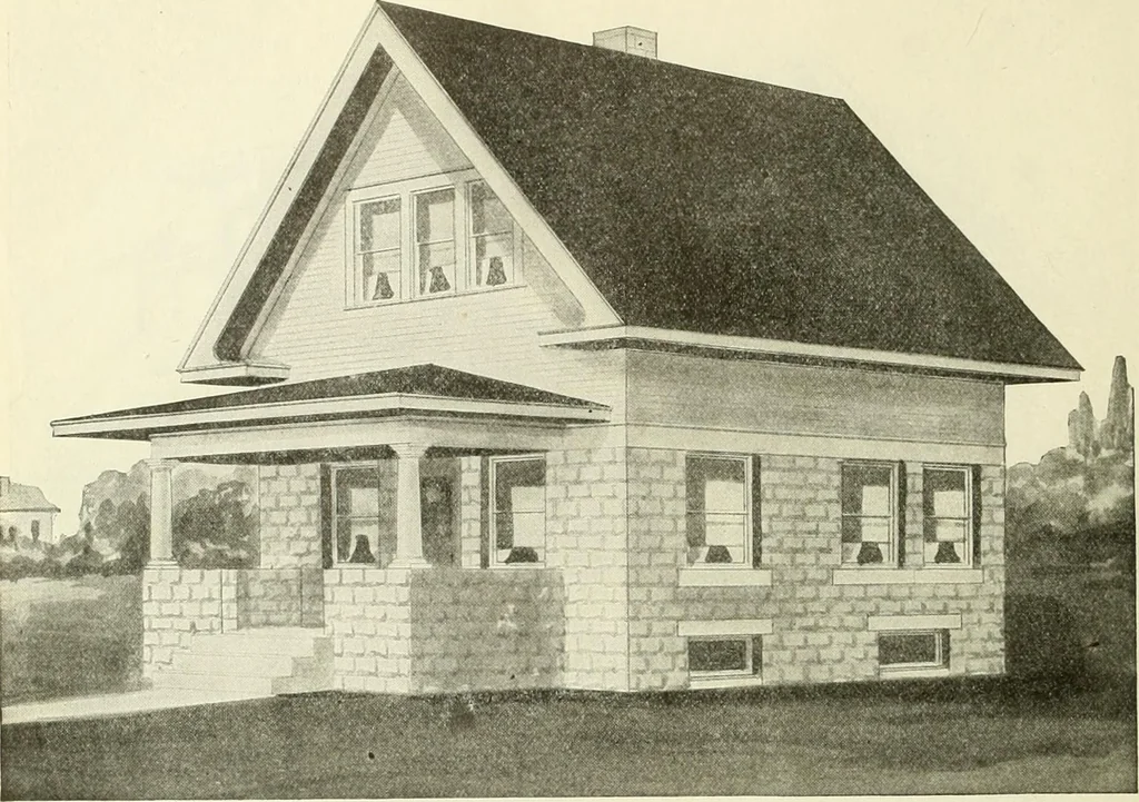 An illustration from Radford's combined house and barn plan book, 1908, leaf 33