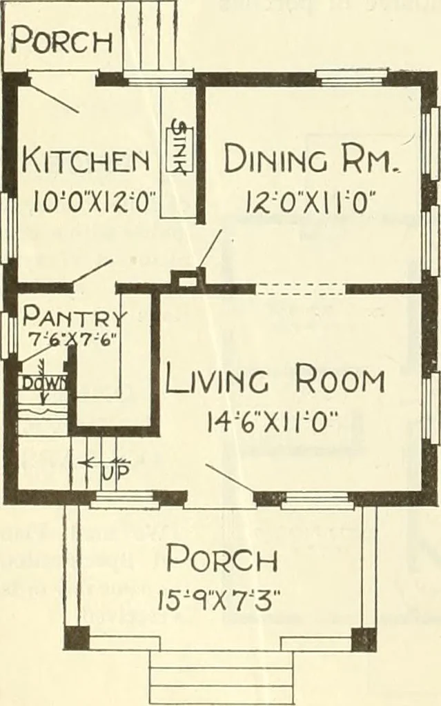 An illustration from Radford's combined house and barn plan book, 1908, leaf 33