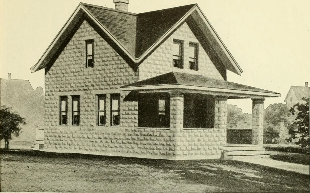 An illustration from Radford's combined house and barn plan book, 1908, leaf 34