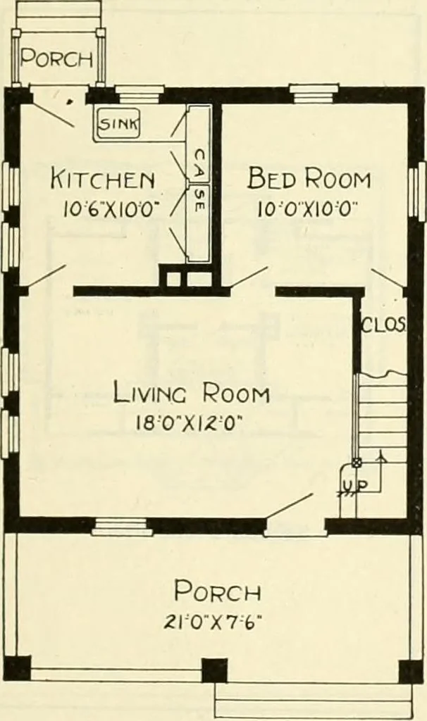 An illustration from Radford's combined house and barn plan book, 1908, leaf 34