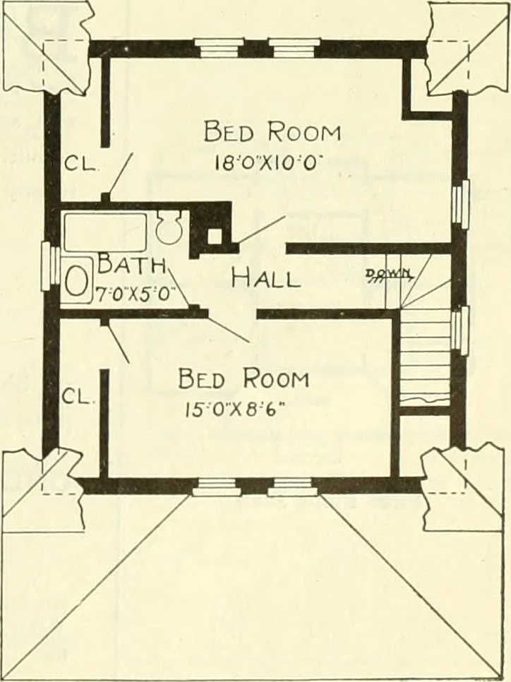 An illustration from Radford's combined house and barn plan book, 1908, leaf 34