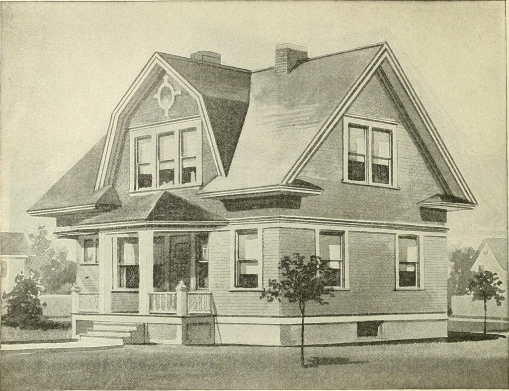 An illustration from Radford's combined house and barn plan book, 1908, leaf 35