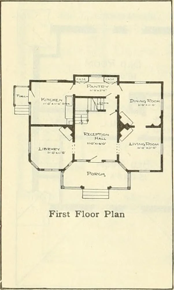 An illustration from Radford's combined house and barn plan book, 1908, leaf 35