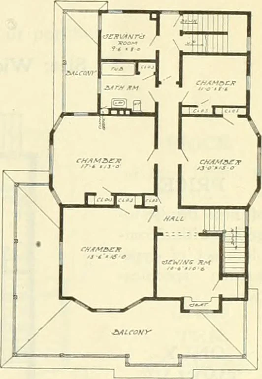 An illustration from Radford's combined house and barn plan book, 1908, leaf 38