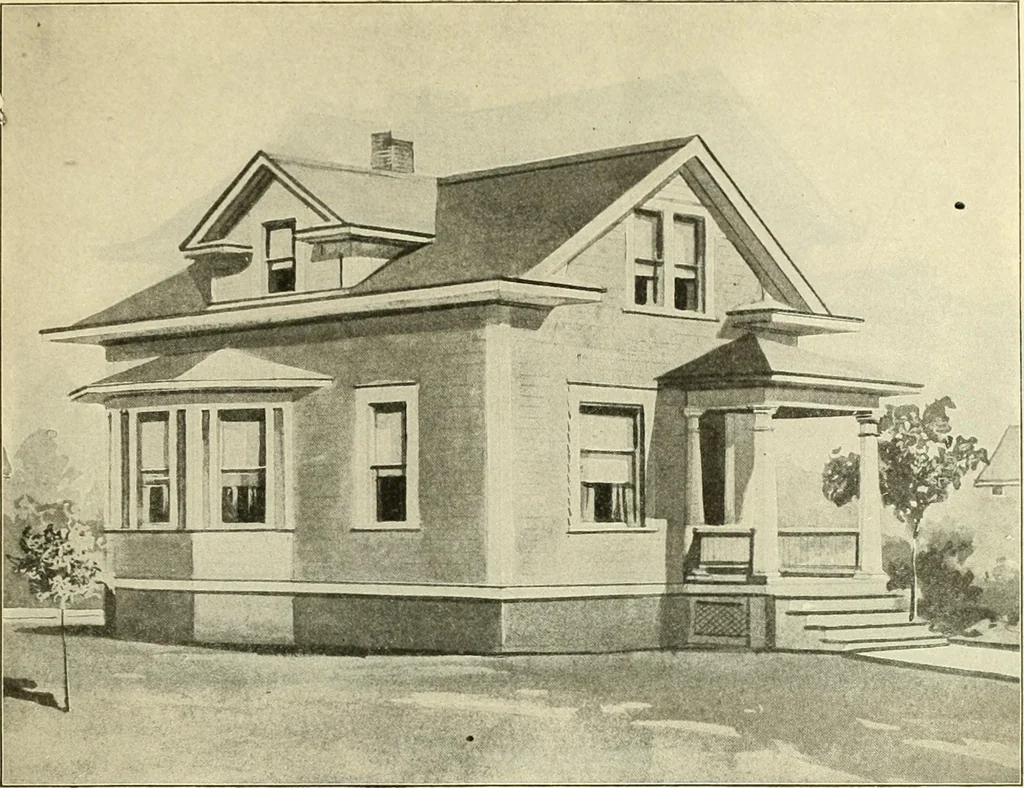 An illustration from Radford's combined house and barn plan book, 1908, leaf 40