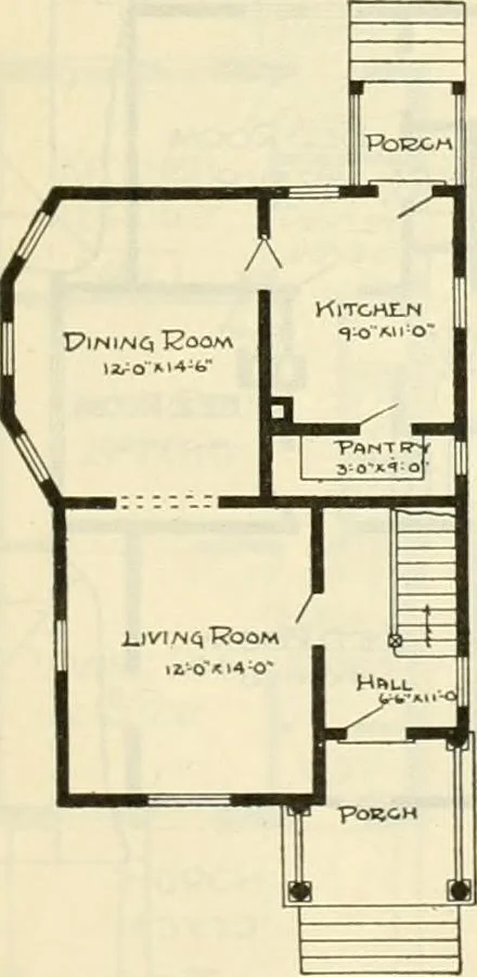 An illustration from Radford's combined house and barn plan book, 1908, leaf 40