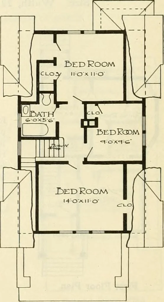 An illustration from Radford's combined house and barn plan book, 1908, leaf 41
