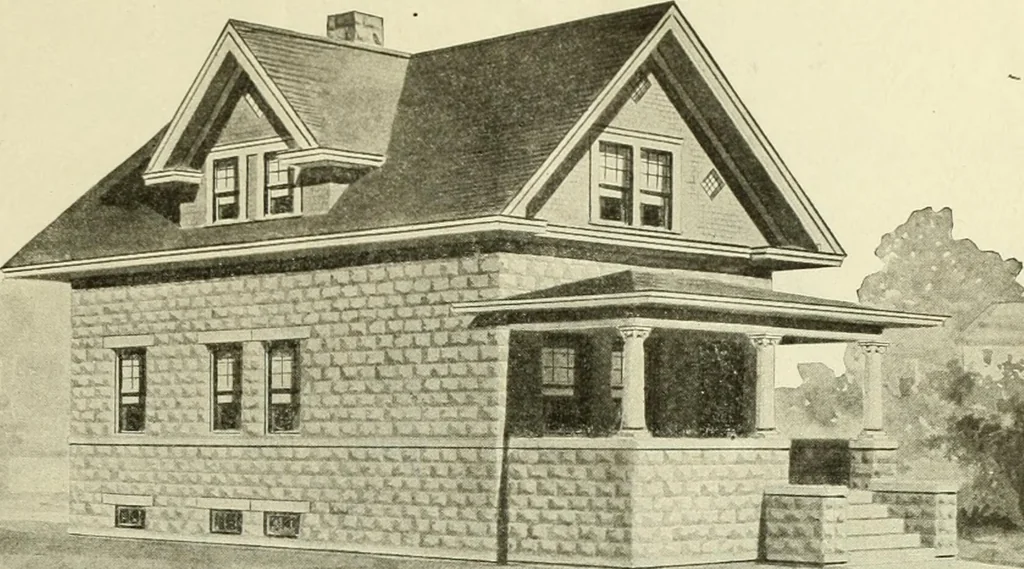 An illustration from Radford's combined house and barn plan book, 1908, leaf 42