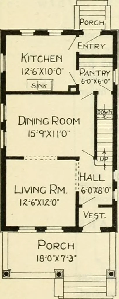 An illustration from Radford's combined house and barn plan book, 1908, leaf 42