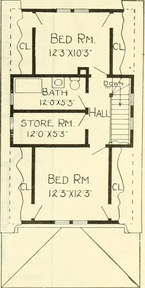 An illustration from Radford's combined house and barn plan book, 1908, leaf 42