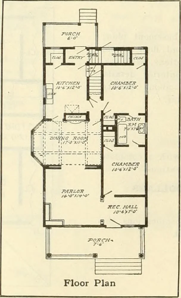 An illustration from Radford's combined house and barn plan book, 1908, leaf 43