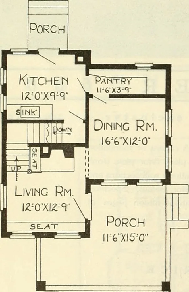 An illustration from Radford's combined house and barn plan book, 1908, leaf 45