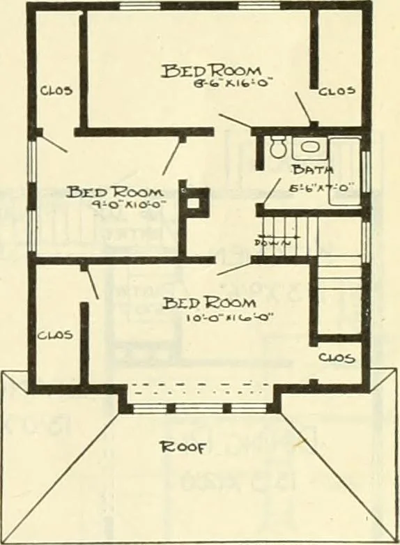 An illustration from Radford's combined house and barn plan book, 1908, leaf 46