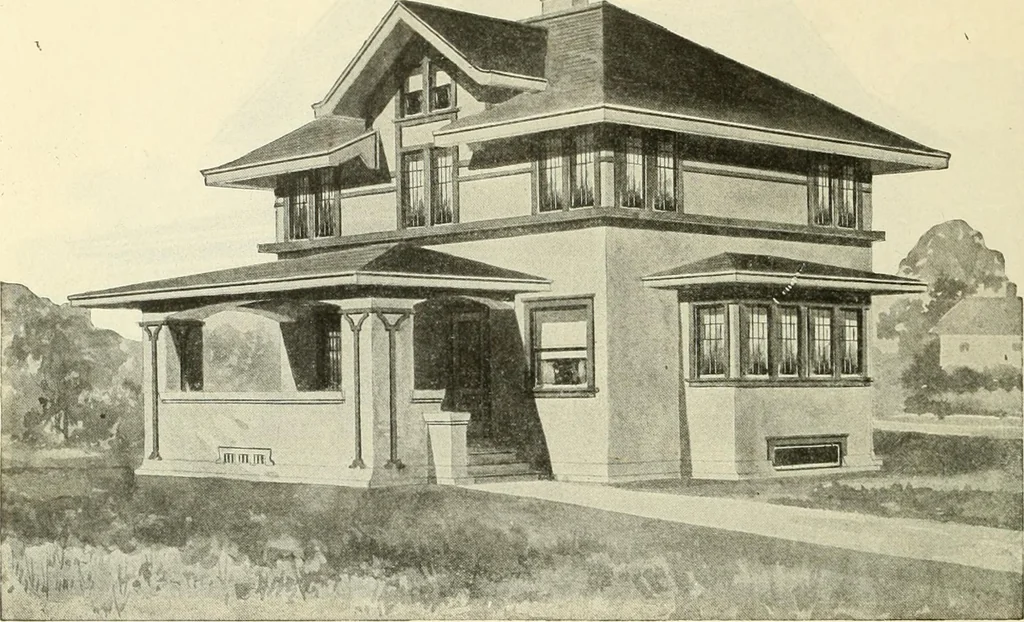 An illustration from Radford's combined house and barn plan book, 1908, leaf 47