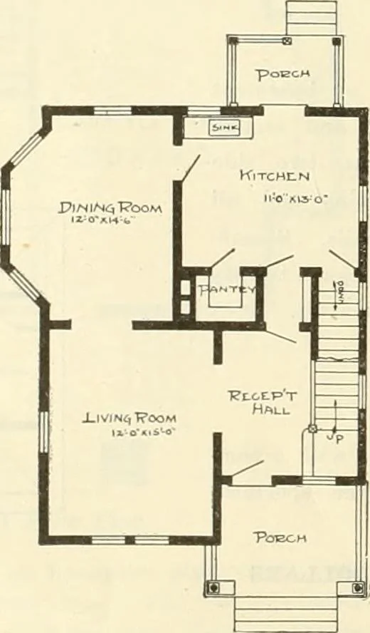 An illustration from Radford's combined house and barn plan book, 1908, leaf 49