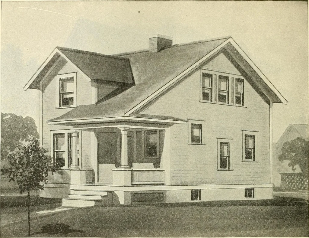 An illustration from Radford's combined house and barn plan book, 1908, leaf 49