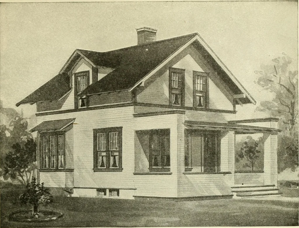 An illustration from Radford's combined house and barn plan book, 1908, leaf 50