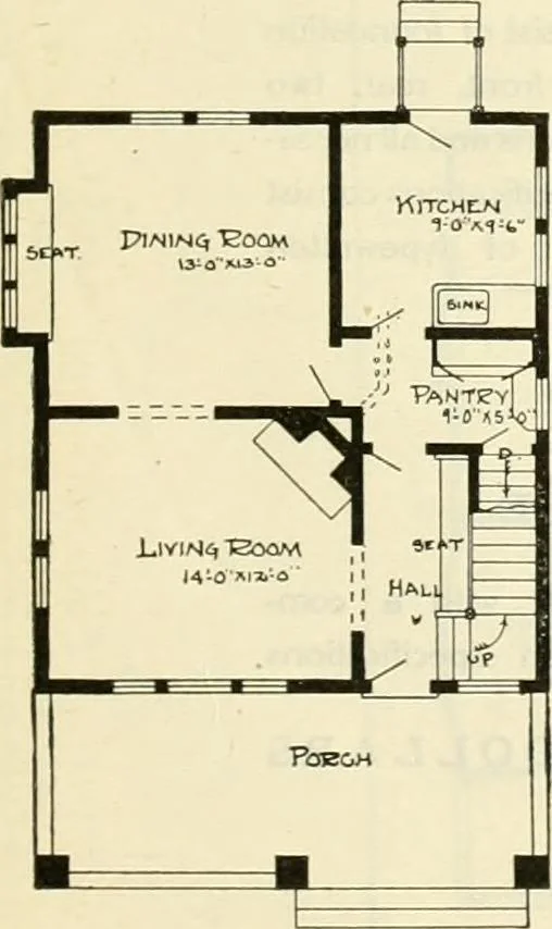 An illustration from Radford's combined house and barn plan book, 1908, leaf 50