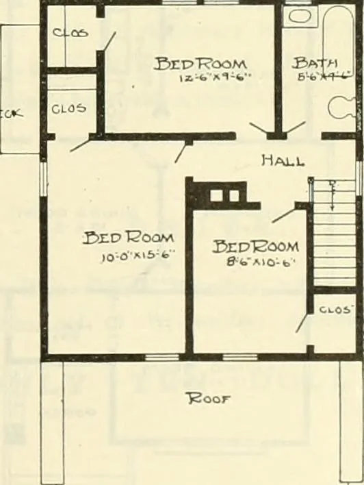 An illustration from Radford's combined house and barn plan book, 1908, leaf 50