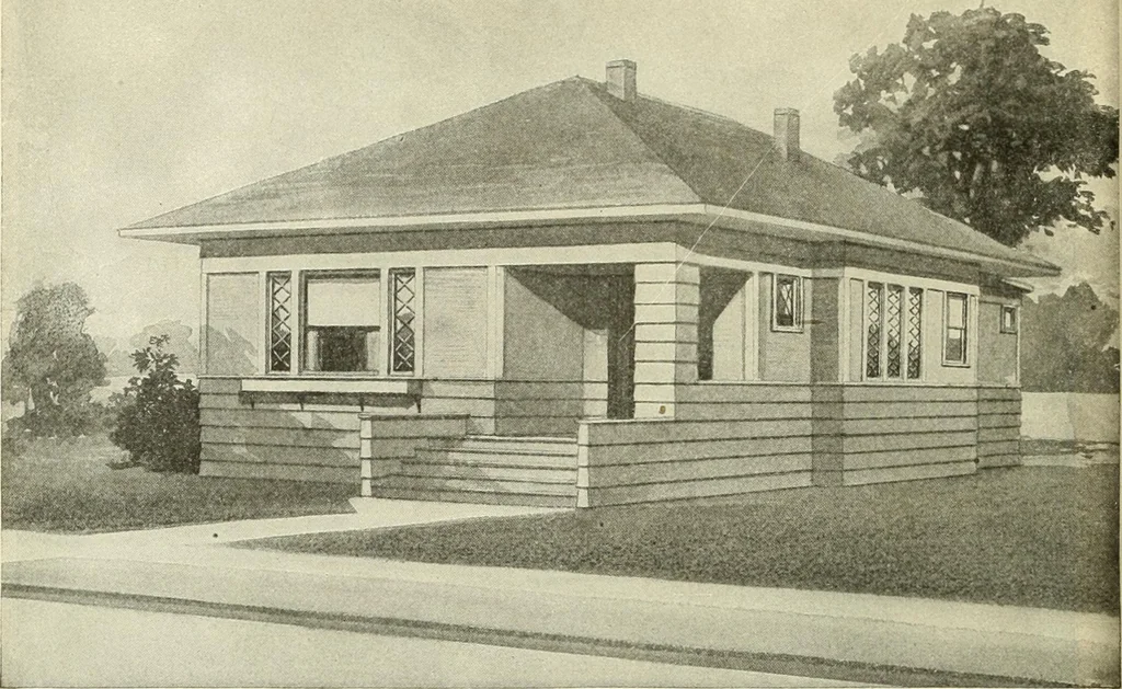 An illustration from Radford's combined house and barn plan book, 1908, leaf 51