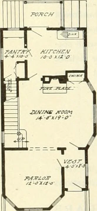 An illustration from Radford's combined house and barn plan book, 1908, leaf 53