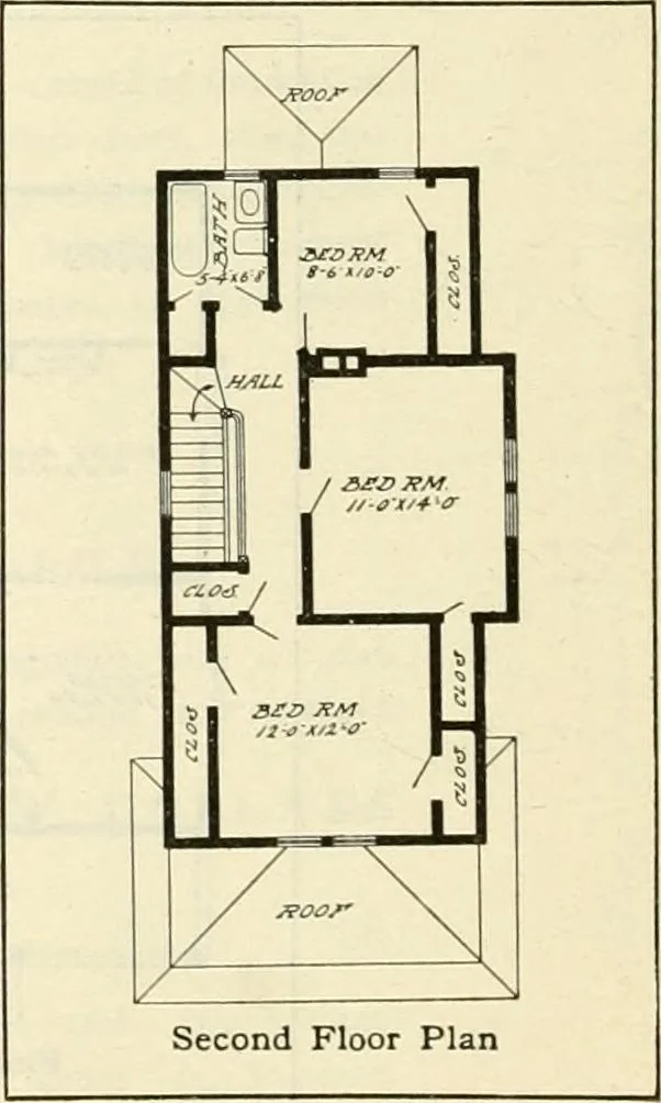 An illustration from Radford's combined house and barn plan book, 1908, leaf 53