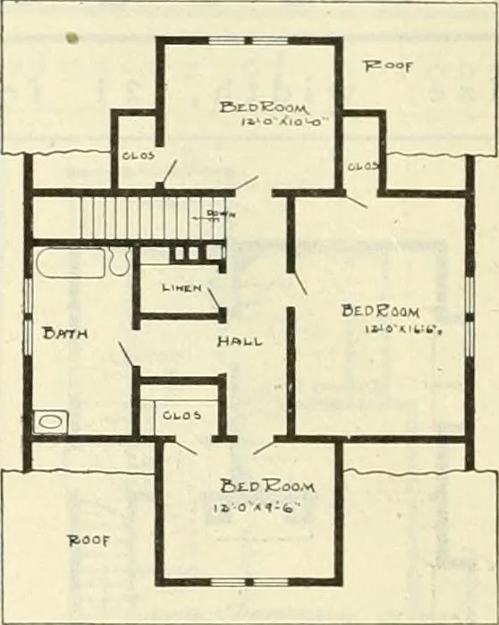 An illustration from Radford's combined house and barn plan book, 1908, leaf 55