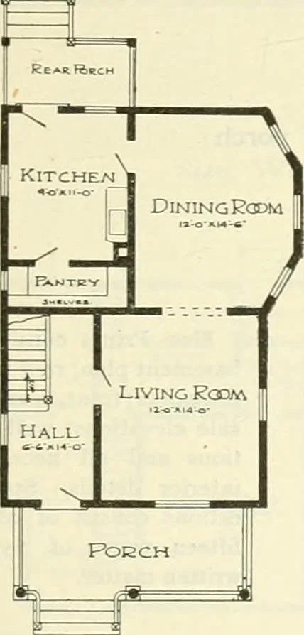 An illustration from Radford's combined house and barn plan book, 1908, leaf 56