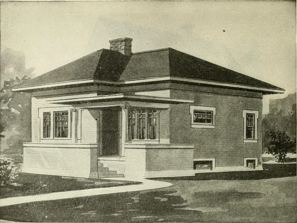 An illustration from Radford's combined house and barn plan book, 1908, leaf 57