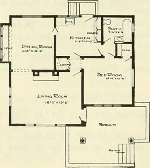 An illustration from Radford's combined house and barn plan book, 1908, leaf 57