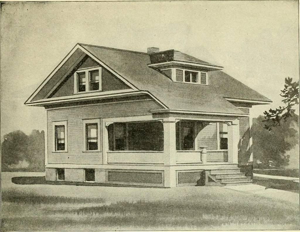 An illustration from Radford's combined house and barn plan book, 1908, leaf 58