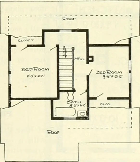 An illustration from Radford's combined house and barn plan book, 1908, leaf 58