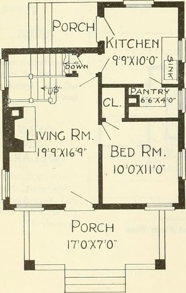 An illustration from Radford's combined house and barn plan book, 1908, leaf 59