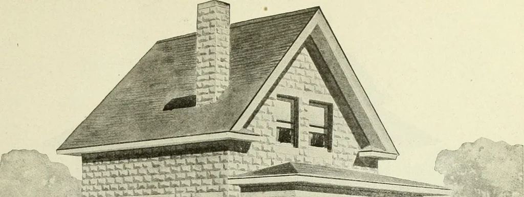 An illustration from Radford's combined house and barn plan book, 1908, leaf 60