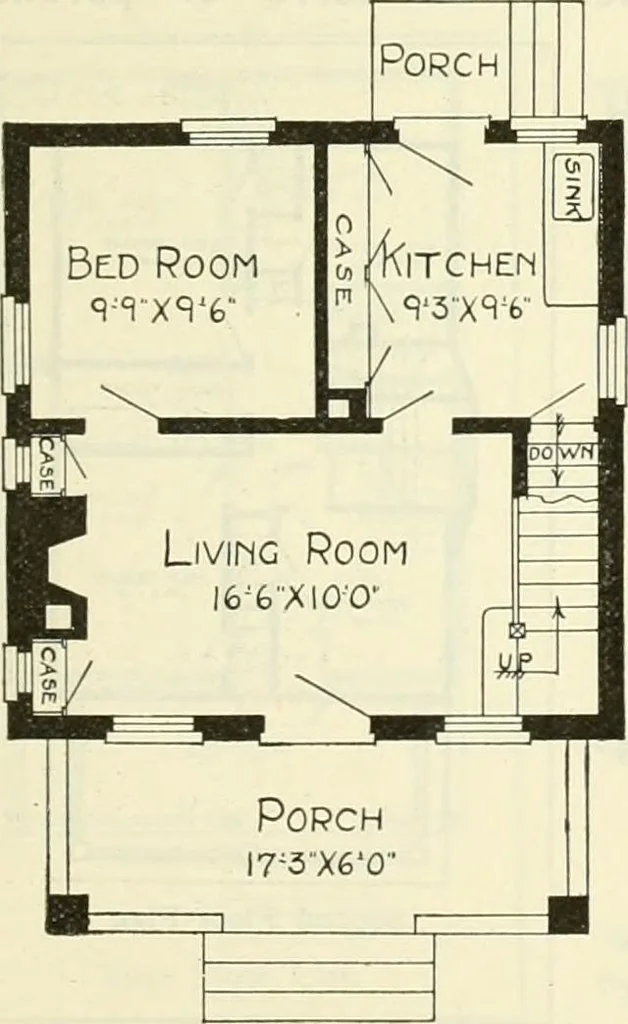 An illustration from Radford's combined house and barn plan book, 1908, leaf 60