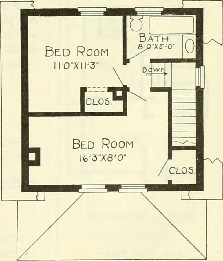 An illustration from Radford's combined house and barn plan book, 1908, leaf 60