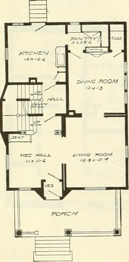 An illustration from Radford's combined house and barn plan book, 1908, leaf 61